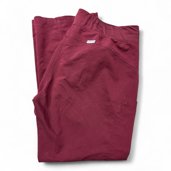Figs Pants - FIGS Technical Scrub Pants, Burgundy Women Sz XL-P